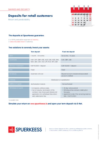 Deposits for retail customers