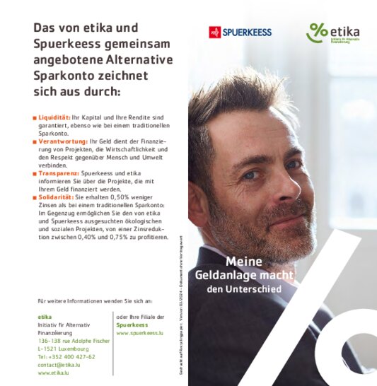 Faltblatt "Etika - Das Alternative Sparkonto"