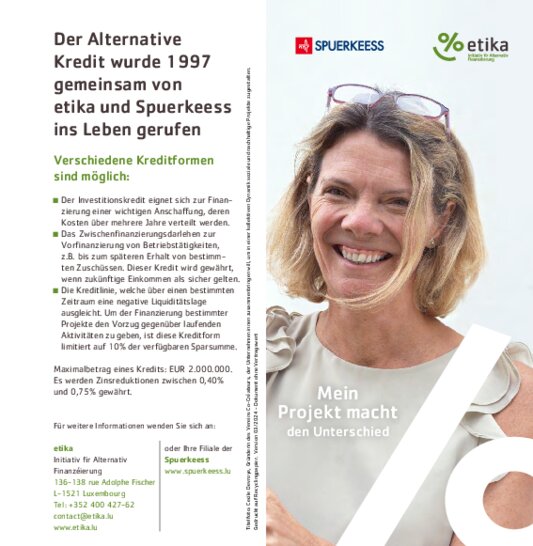 Faltblatt "Etika - Der alternative Kredit"