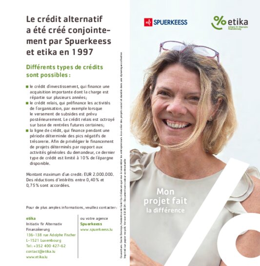 Leaflet "Etika - The alternative loan" (French and German version only)